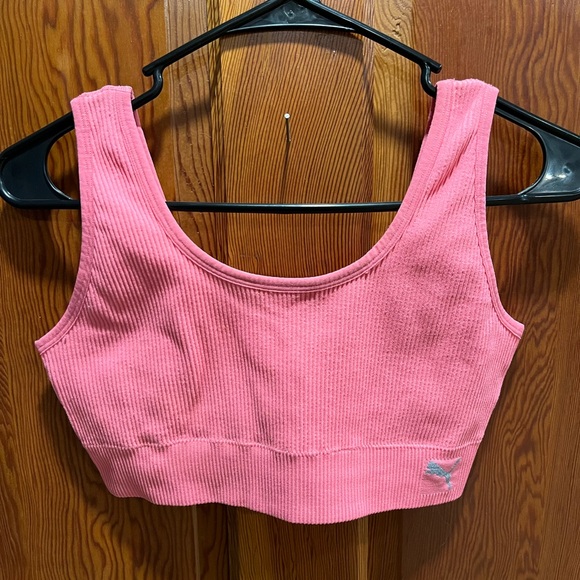 Puma Pink Ribbed Sports Bra - Picture 1 of 2